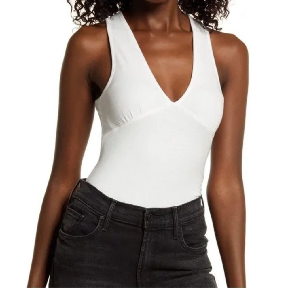 All Saints Lodi Ribbed Bodysuit White